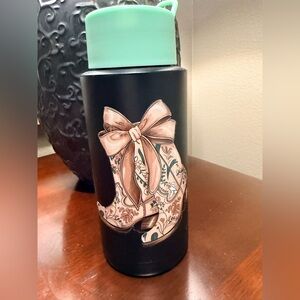 Black and Mint Boot Design insulated hydro jug